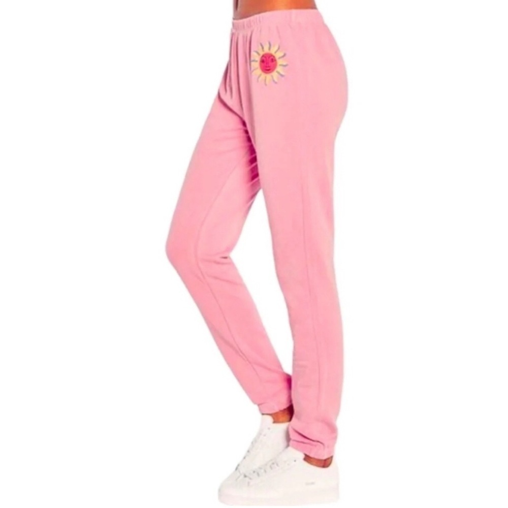 Wildfox “Del Sol Knox Pant” Sunshine Joggers, Bubblegum Pink, Yellow, Size XS - Picture 11 of 17